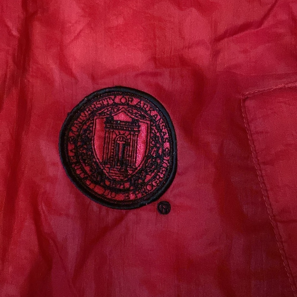 90s Vintage Arkansas Razorbacks Pro Player Windbreaker Jacket M Go Hogs - Picture 6 of 8